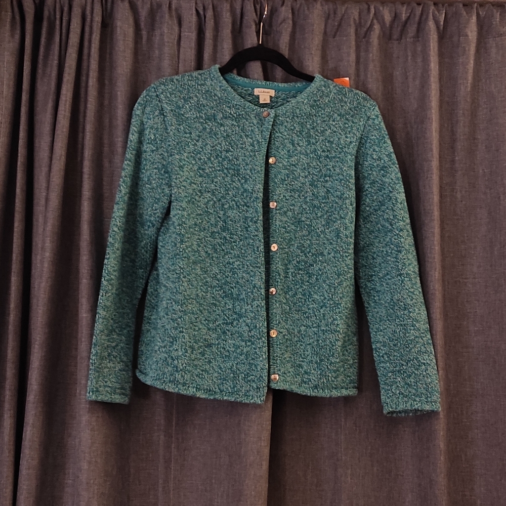 LL bean blue cardigan